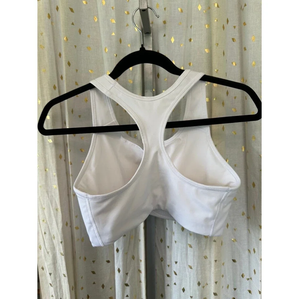 Nike Pro Women's White Dri-Fit Swoosh Medium Support Padded Sports Bra M